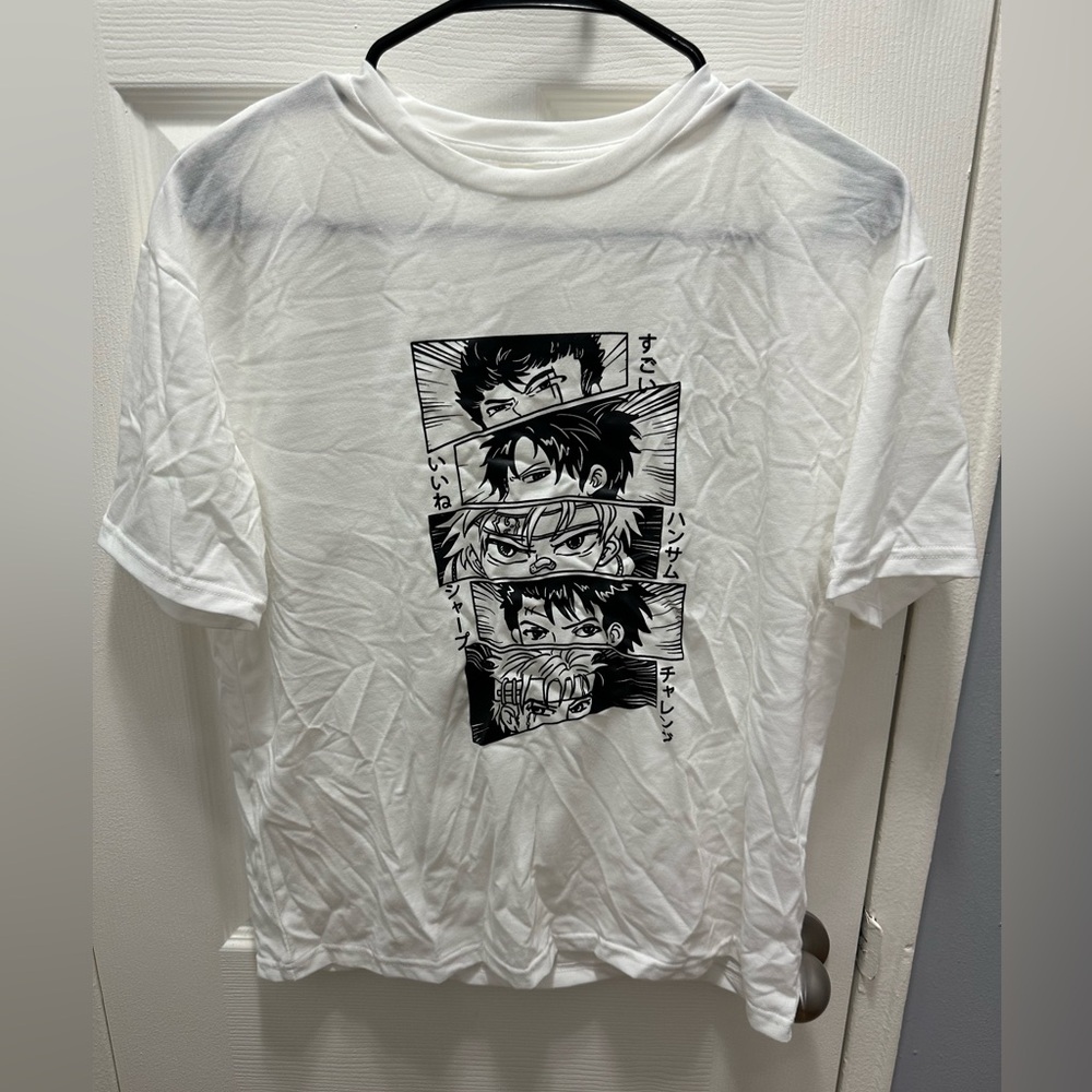 Anime Graphic Tee and Shorts Set
